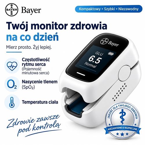 Bayer 12-w-1 Bezinwazyjny miernik parametrów życiowych na palec
