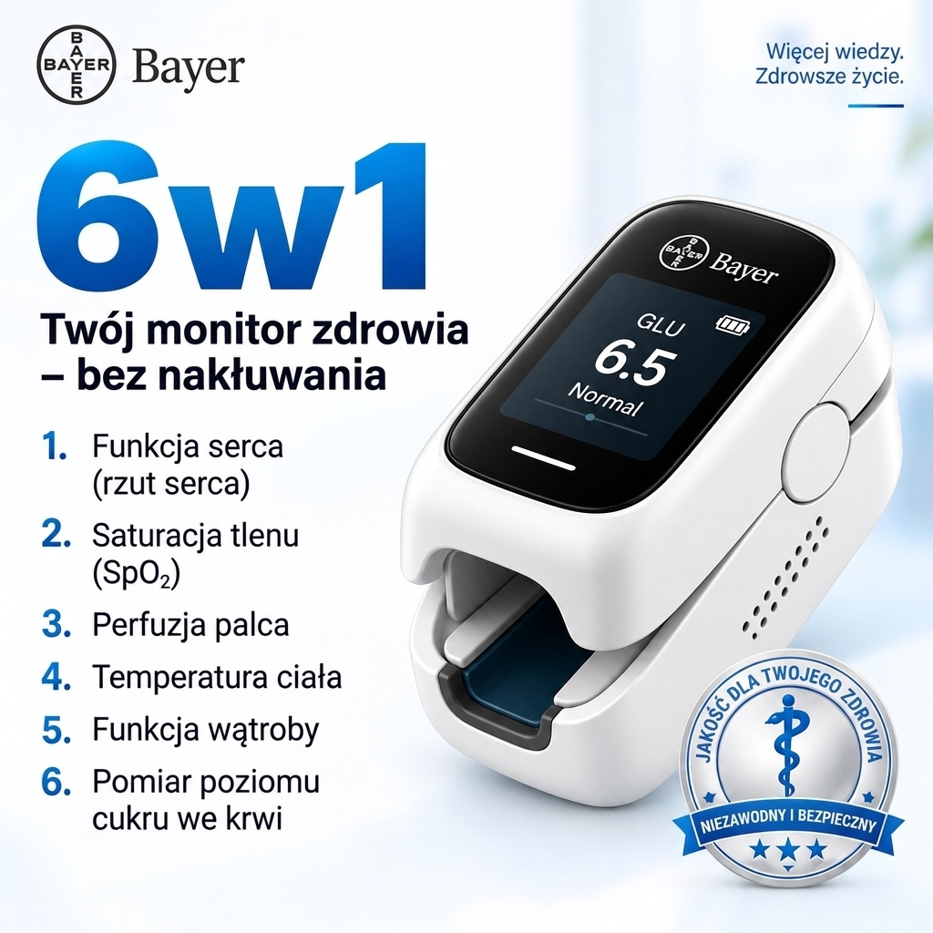 Bayer 12-w-1 Bezinwazyjny miernik parametrów życiowych na palec