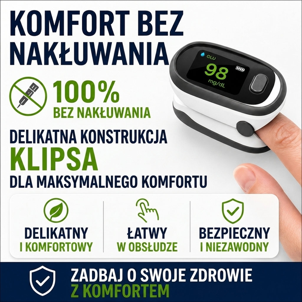L‑X1.36 Bezinwazyjny glukometr z klipsem na palec