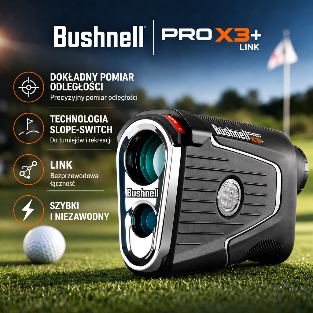 Bushnell Pro X3+ LINK – precyzyjny laser dla graczy turniejowych
